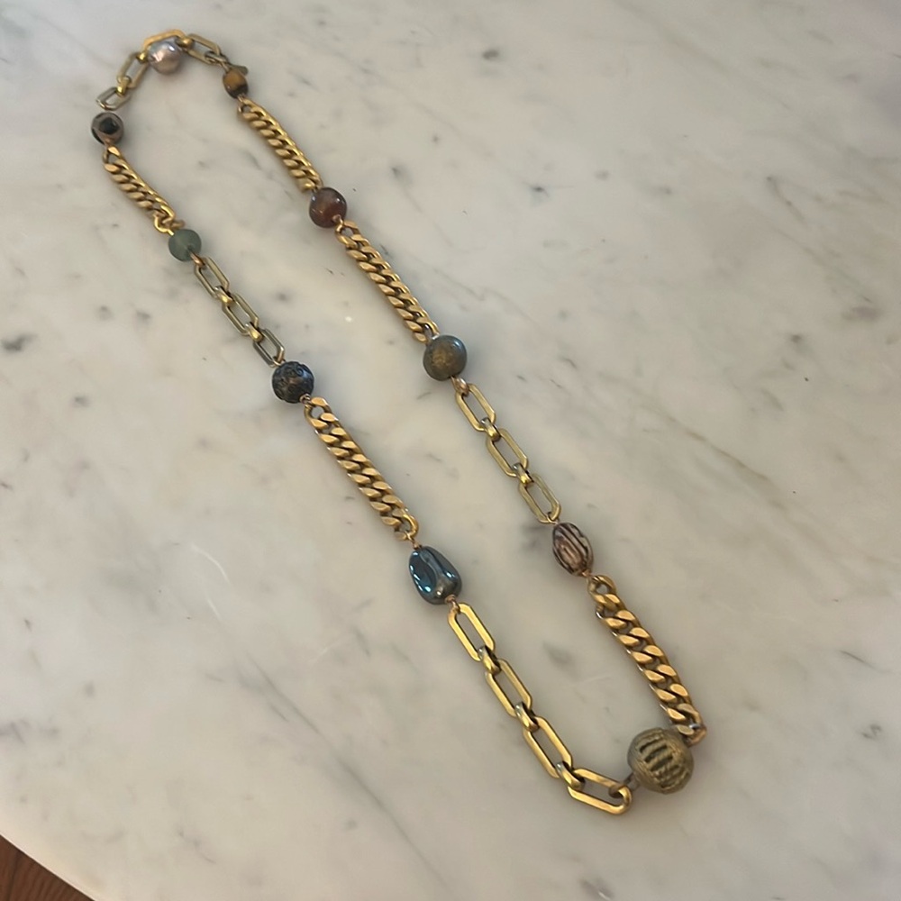 Mark Edge Vintage multi-stone necklace / Brass and Bronze never worn